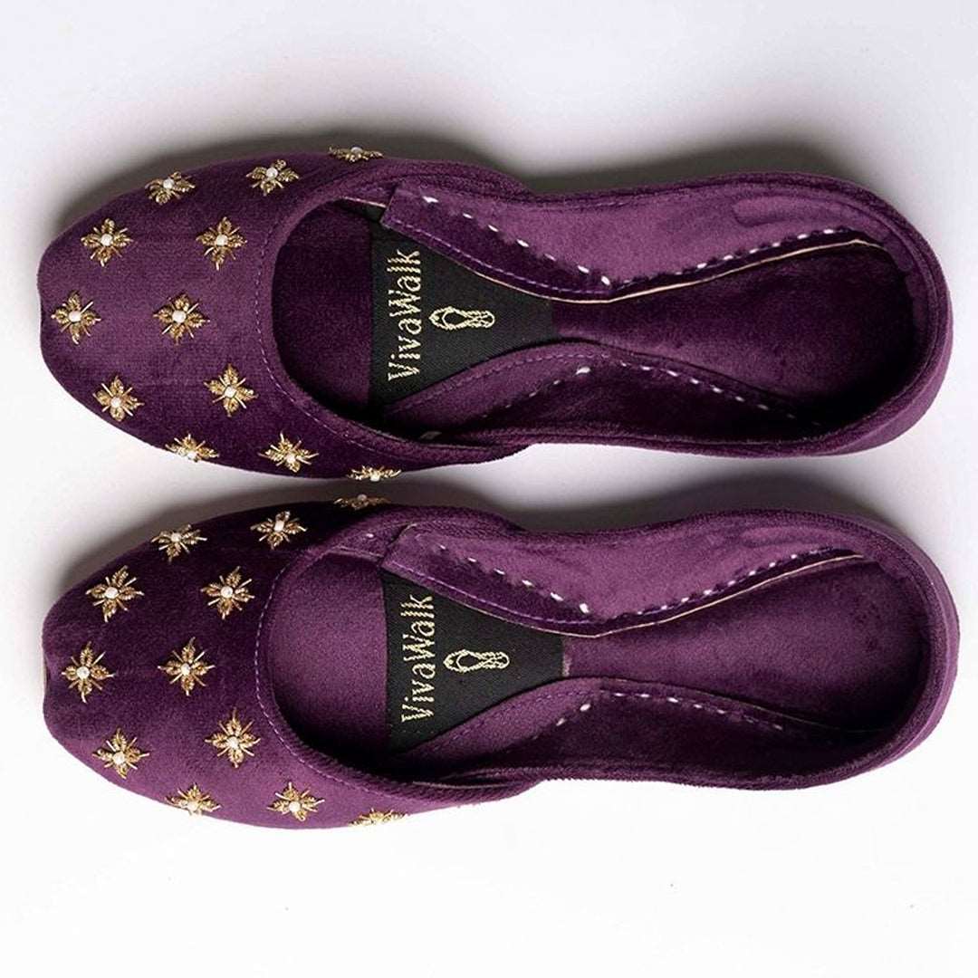 Purple Artisanal Vivawalk khussa shoes online