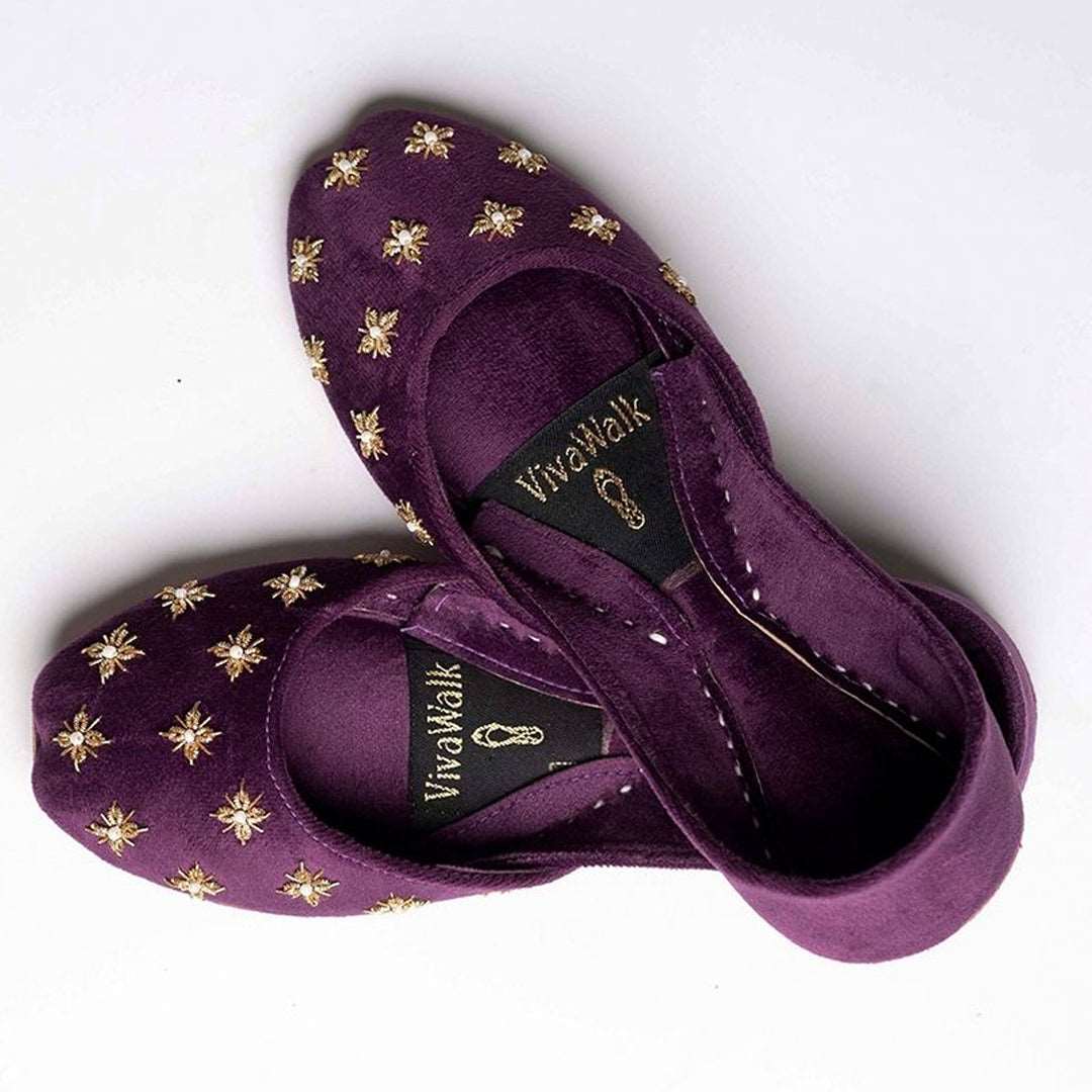 Purple Artisanal Vivawalk khussa shoes online