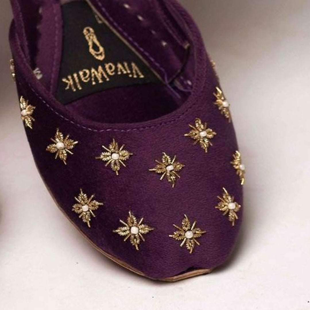 Purple Artisanal Vivawalk khussa shoes online