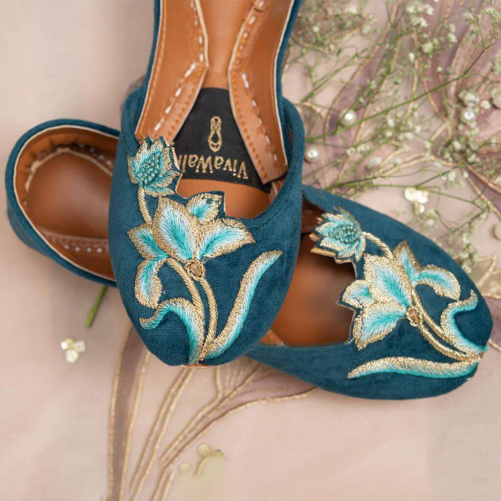 Sapphire Bloom Vivawalk khussa shoes online