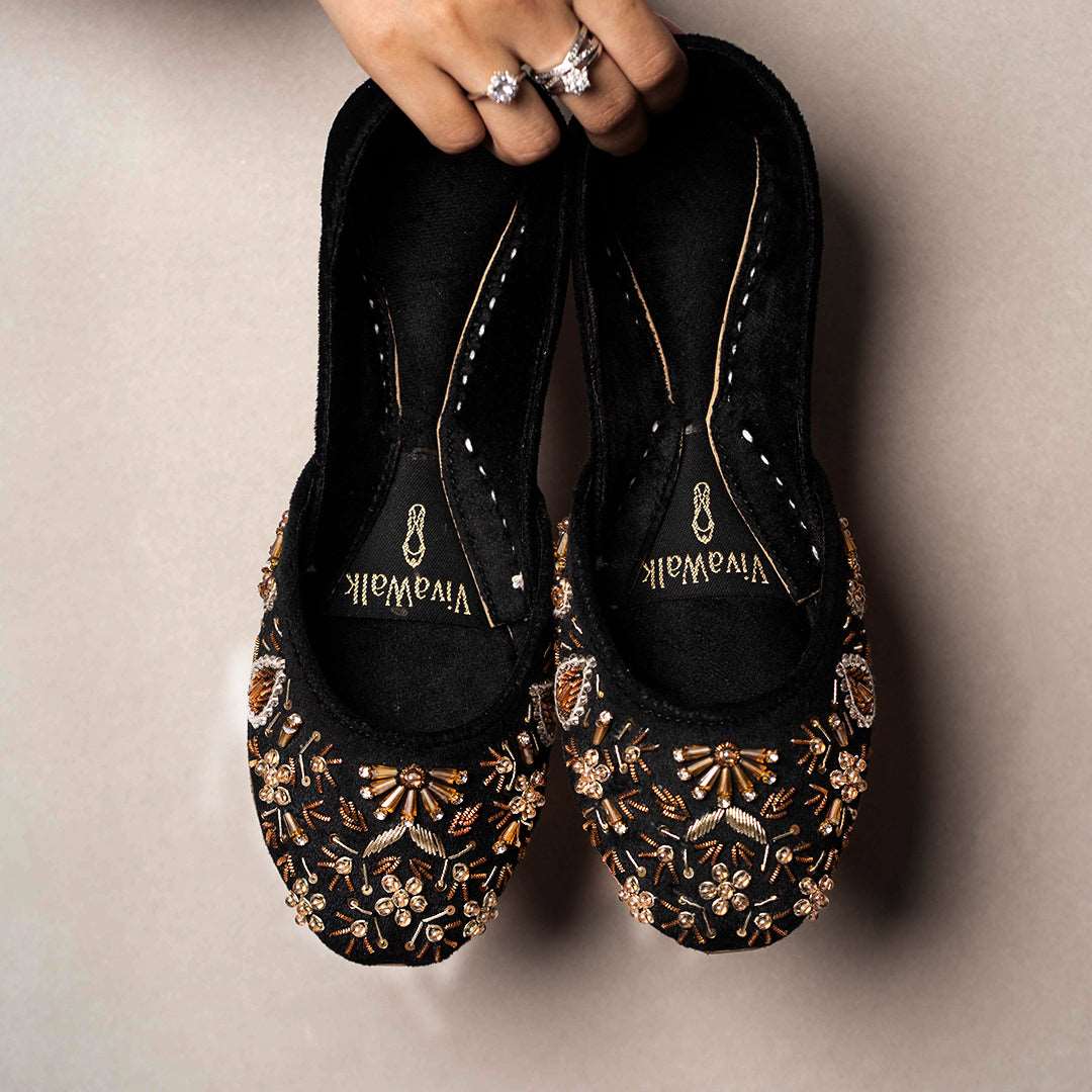 Midnight Elegance Vivawalk khussa shoes online