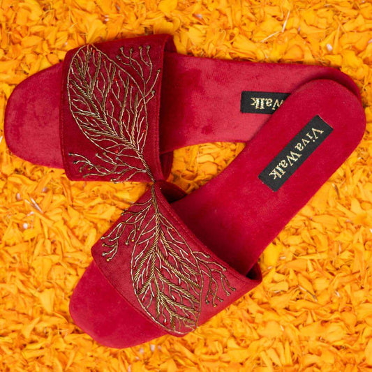 Nazaqat Vivawalk flats chappals