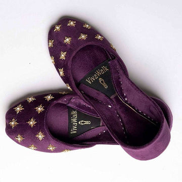 Purple Artisanal Vivawalk khussa shoes online